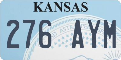 KS license plate 276AYM