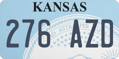 KS license plate 276AZD