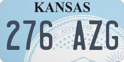 KS license plate 276AZG