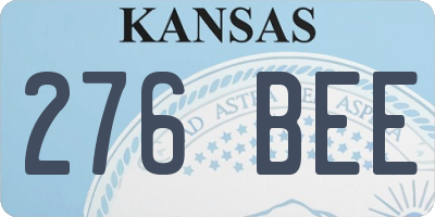 KS license plate 276BEE