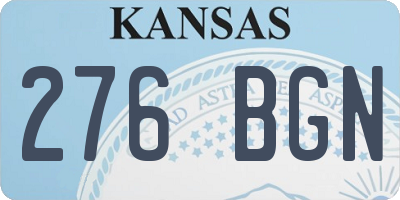 KS license plate 276BGN