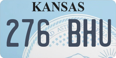 KS license plate 276BHU