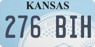 KS license plate 276BIH