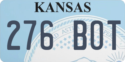 KS license plate 276BOT