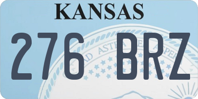 KS license plate 276BRZ