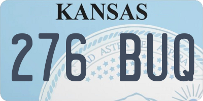 KS license plate 276BUQ