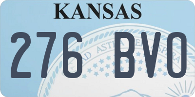 KS license plate 276BVO