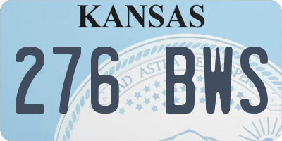 KS license plate 276BWS