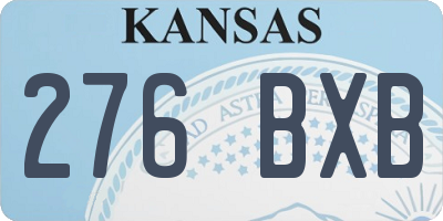 KS license plate 276BXB