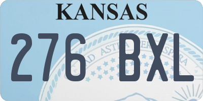 KS license plate 276BXL