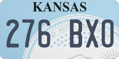 KS license plate 276BXO