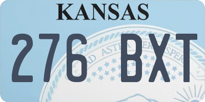 KS license plate 276BXT