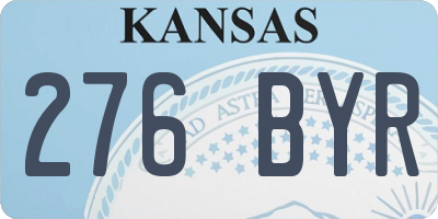 KS license plate 276BYR