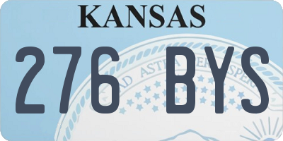 KS license plate 276BYS