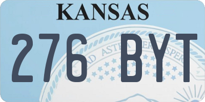 KS license plate 276BYT