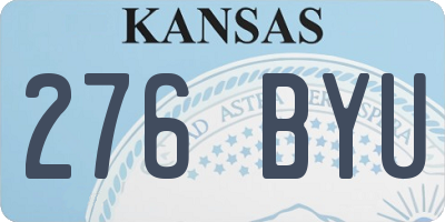 KS license plate 276BYU