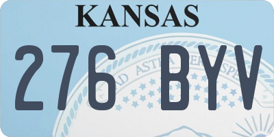 KS license plate 276BYV
