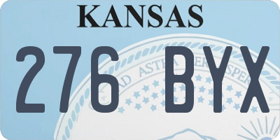 KS license plate 276BYX