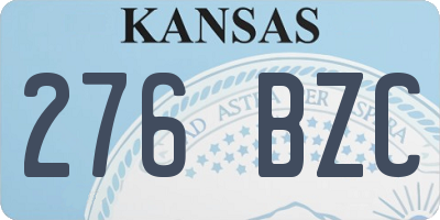 KS license plate 276BZC