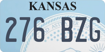 KS license plate 276BZG