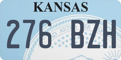 KS license plate 276BZH