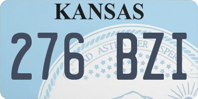 KS license plate 276BZI