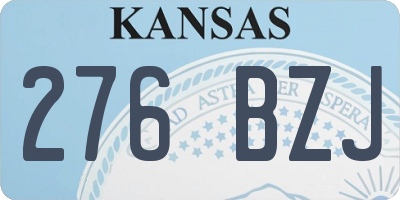 KS license plate 276BZJ