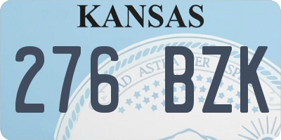 KS license plate 276BZK