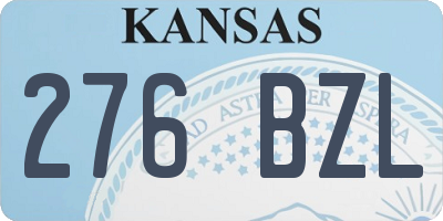 KS license plate 276BZL