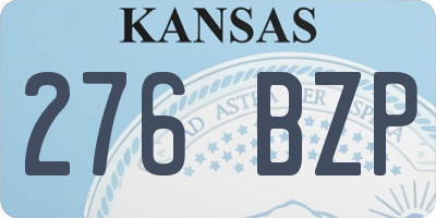 KS license plate 276BZP