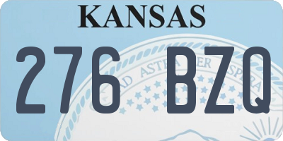 KS license plate 276BZQ