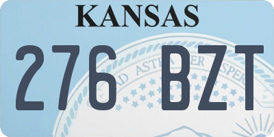 KS license plate 276BZT