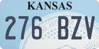 KS license plate 276BZV