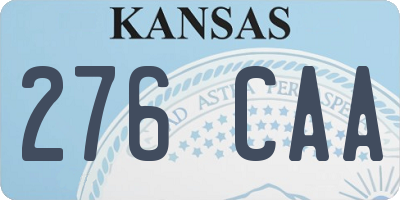 KS license plate 276CAA