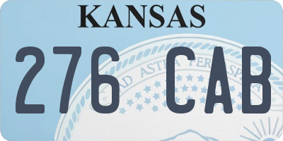 KS license plate 276CAB