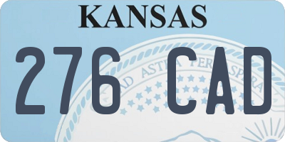 KS license plate 276CAD