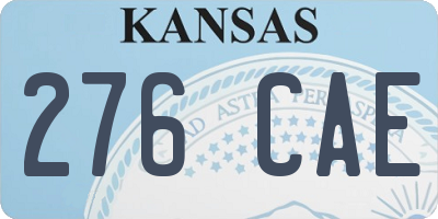 KS license plate 276CAE