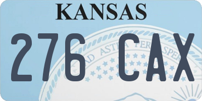 KS license plate 276CAX