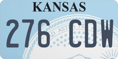 KS license plate 276CDW