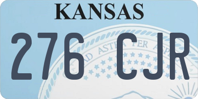 KS license plate 276CJR