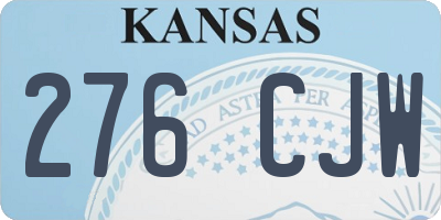 KS license plate 276CJW