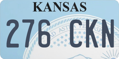 KS license plate 276CKN