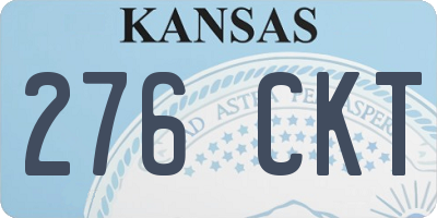 KS license plate 276CKT