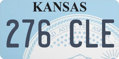 KS license plate 276CLE