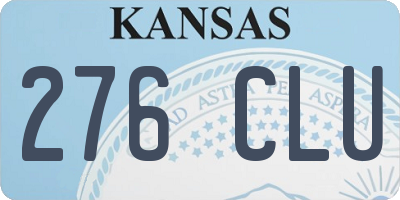 KS license plate 276CLU