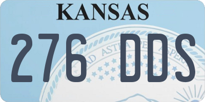 KS license plate 276DDS
