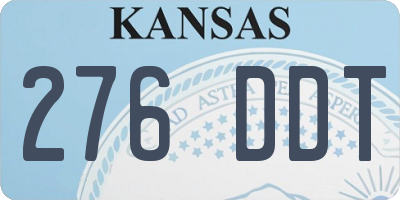 KS license plate 276DDT