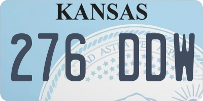 KS license plate 276DDW