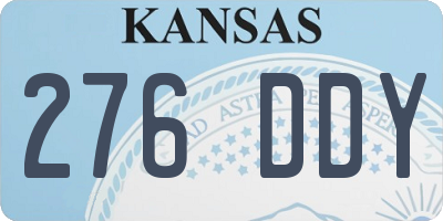 KS license plate 276DDY