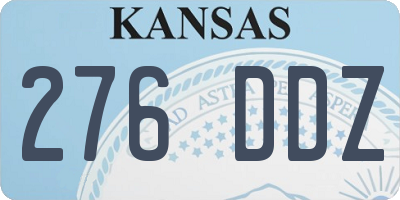 KS license plate 276DDZ